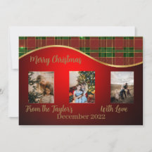 Weihnachts-Fotokarte mit roter, grüner, goldener G