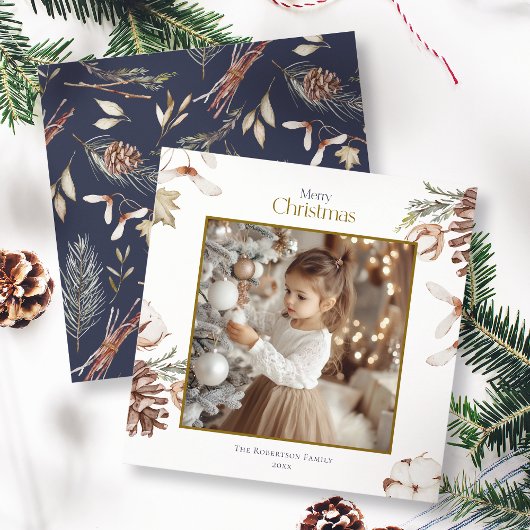 Weihnachts-Fotokarte mit Wintermuster