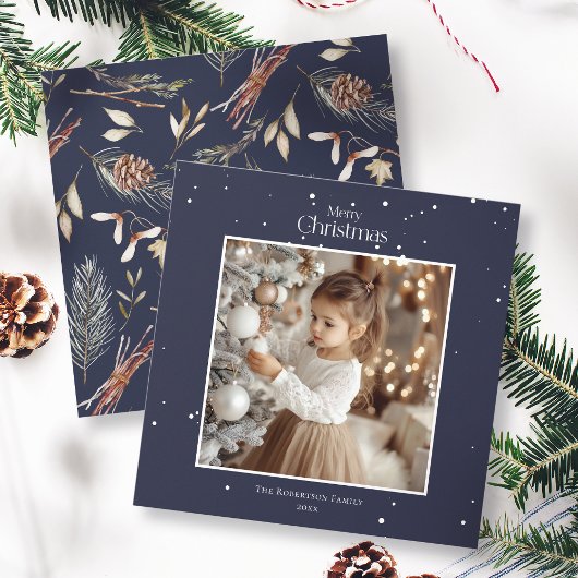 Weihnachts-Fotokarte mit Wintermuster