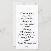 Weihnachts-Fotokarte oder Foto-Geschenk-Tag Feiertagskarte (Rückseite)
