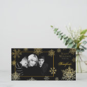 Weihnachts-Fotokarte - Schneeflocken Feiertagskarte (Stehend Vorderseite)