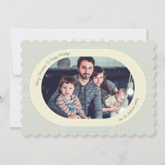 Weihnachts-Fotokarte Spiel Design Oval Foto Feiertagskarte