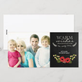 Weihnachts-Fotokarte Vintage Blumenkhalkappe Feiertagskarte (Vorne/Hinten)