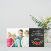 Weihnachts-Fotokarte Vintage Blumenkhalkappe Feiertagskarte (Stehend Vorderseite)