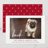 Weihnachts-Fotokarte vom Hund | Rot Feiertagskarte (Vorne/Hinten)