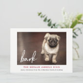 Weihnachts-Fotokarte vom Hund | Rot Feiertagskarte (Stehend Vorderseite)