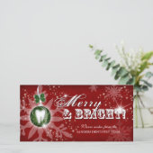 Weihnachts-Fotokarte Zahnfisch Rotes Grün Feiertagskarte (Stehend Vorderseite)