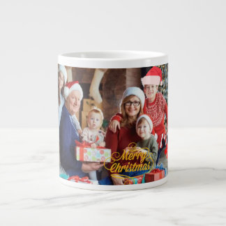 Weihnachts-Fotomug mit Familie - Personalisiertes Jumbo-Tasse