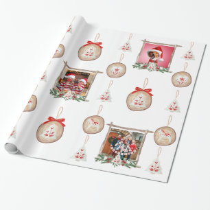 Weihnachts-Fotorahmen und -Ornament-Verpackungspap Geschenkpapier