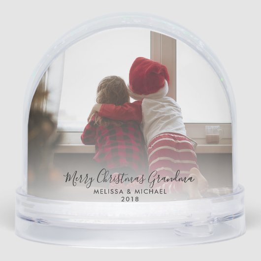 Weihnachts-Fotos Großkinder Fotos Oma Keepake Schneekugeln (Rückseite)