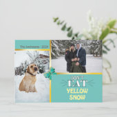 Weihnachts-Fotovorlage Essen Sie keinen gelben Sch Einladung (Stehend Vorderseite)