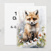 Weihnachts Fox Art Flat Weihnachtskarte Feiertagskarte (Vorne/Hinten)