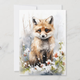Weihnachts Fox Art Flat Weihnachtskarte Feiertagskarte