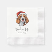 Weihnachts-Fox-Hund Hund Personalisierte Getränke  Serviette (Vorderseite)