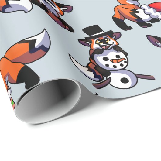 Weihnachts-Fox-Wrapping-Papier Geschenkpapier (Rolleneckpunkt)