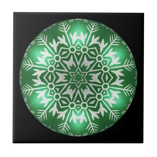 Weihnachts-Fraktal Design ~ Kaleidoskop ~ * ~ Fliese (Vorderseite)