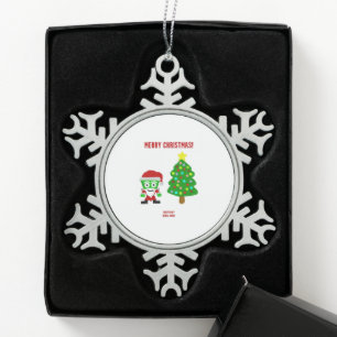 Weihnachts-FrankenKäse Schneeflocken Zinn-Ornament