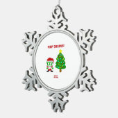 Weihnachts-FrankenKäse Schneeflocken Zinn-Ornament (Rechts)