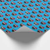 Weihnachts Französisch Bulldog Faces Muster Geschenkpapier (Ecke)