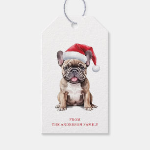 Weihnachts-Französisch Bulldog-Geschenk-Tags Geschenkanhänger
