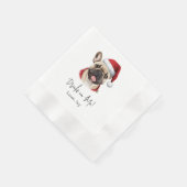 Weihnachts Französisch Bulldog Personalisierte Dri Serviette (Ecke)