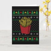 Weihnachts Französisch Fries Ugly Sweater Karte (Gelbe Blume)
