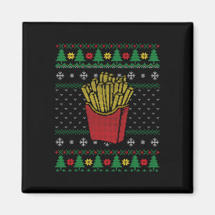 Weihnachts Französisch Fries Ugly Sweater Magnet