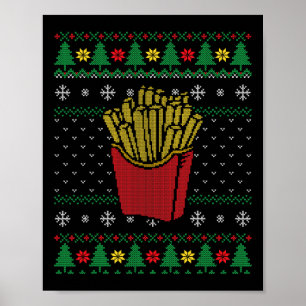 Weihnachts Französisch Fries Ugly Sweater Poster