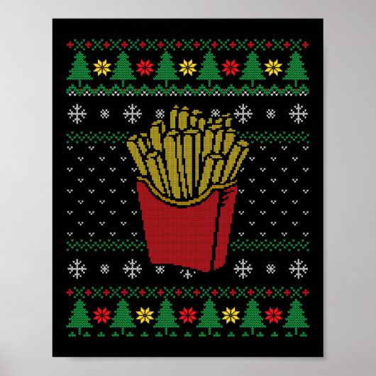 Weihnachts Französisch Fries Ugly Sweater Poster (Vorne)