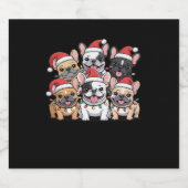 Weihnachts Französische Hunde Oversized T - Shirt Schaumweinetikett (Einzelnes Label)