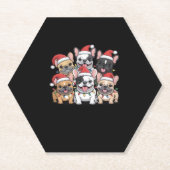 Weihnachts Französische Hunde Oversized T - Shirt Untersetzer (Vorderseite)