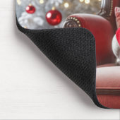 Weihnachts Französischer Bulldog auf dem Stuhl Mousepad (Ecke)