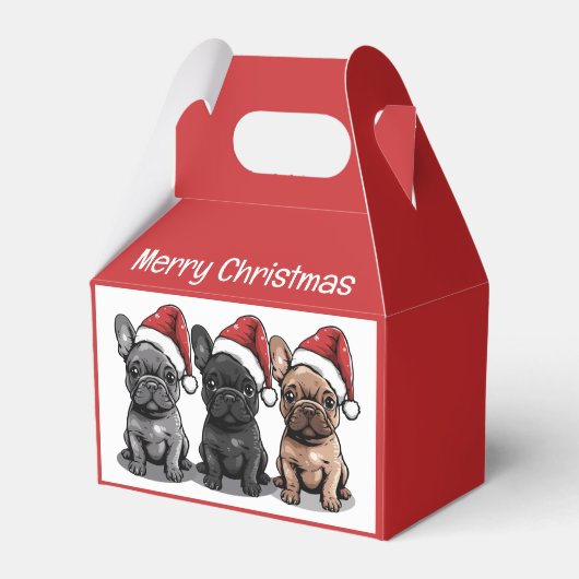 Weihnachts Französischer Bulldog Santa Dog Geschenkschachtel (Vorderseite)