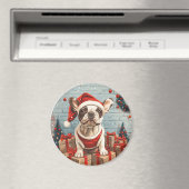 Weihnachts Französischer Bulldog Santa Dog Magnet (In Situ (Geschirrspüler))