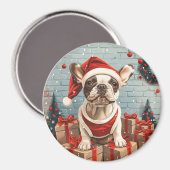 Weihnachts Französischer Bulldog Santa Dog Magnet (Vorderseite/Rückseite)
