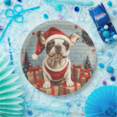 Weihnachts Französischer Bulldog Santa Dog Pappteller (Party)