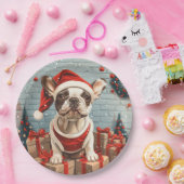 Weihnachts Französischer Bulldog Santa Dog Pappteller (Party)