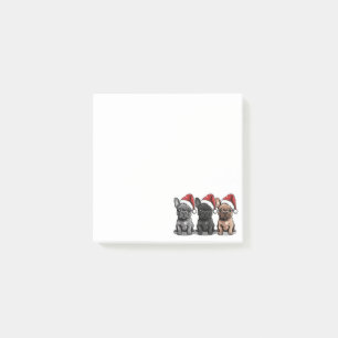 Weihnachts Französischer Bulldog Santa Dog Post-it Klebezettel