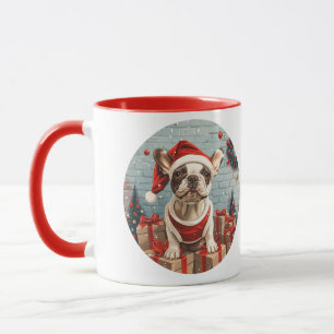 Weihnachts Französischer Bulldog Santa Dog Tasse