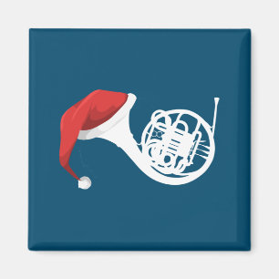Weihnachts-Französisches Horn-Shirt - Santa French Magnet