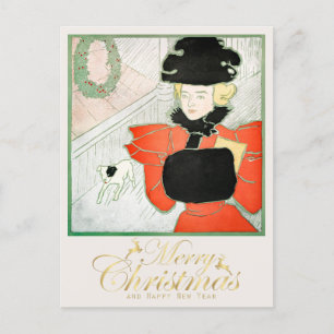 Weihnachts-Frauen-Fenster kaufen Postkarte