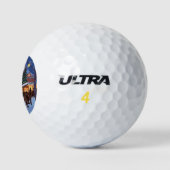 Weihnachts-Freude Feuerwerk Feier Kunst Golfball (Logo)