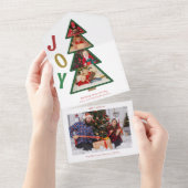 Weihnachts-Freude Fünf FotoCollage Tear Off Keepak All In One Einladung (Abreißen)