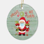 Weihnachts-Freude nicht Germs Elf Santa 2020 Holz Keramik Ornament (Links)