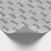 Weihnachts-Freude Text in Schneeflocken Geschenkpapier (Ecke)