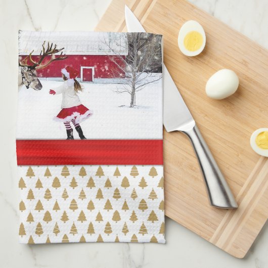 Weihnachts-Freude und Foto Handtuch (Viertel Falte)