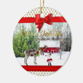 Weihnachts-Freude und Foto Keramikornament (Links)