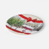 Weihnachts-Freude und Foto Pappteller (Schrägansicht)