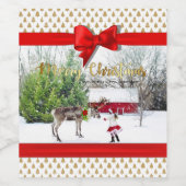 Weihnachts-Freude und Foto Weinetikett (Einzelnes Label)