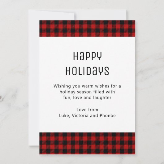 Weihnachts-Freude und gesegnet Rot Kariert 3 Foto (Rückseite)